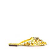 Dolce & Gabbana Stiliga Mules med Unik Design Yellow, Dam