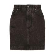 Dolce & Gabbana Svart Mini Kjol med Rynk Detalj Black, Dam