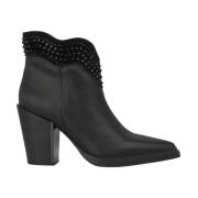 Alma EN Pena Klackade ankelboots med strass Black, Dam