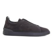 Ermenegildo Zegna Blå Låg Topp Triple Stitch Sneakers Blue, Herr