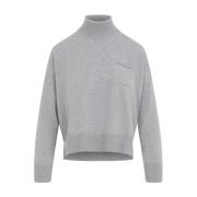 Peserico Ljusgrå Turtleneck Sweater Gray, Dam