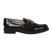 Tod's Loafers i borstat läder med metallkedja Black, Dam