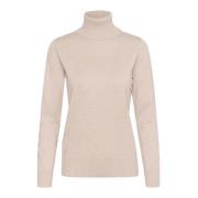 Saint Tropez Grå Melange Rollneck Tröja Pink, Dam