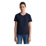 Gant Stilren Syntetisk T-Shirt för Avslappnade Tillfällen Blue, Dam