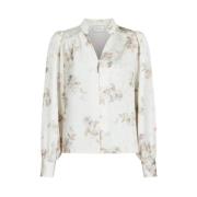 Neo Noir Mjuk blus med blommönster Beige, Dam