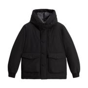 Woolrich Svart Vadderad Jacka med Logotyptryck Black, Herr