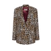 Elisabetta Franchi Animalier Brun Jacka Brown, Dam