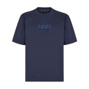 Fendi Blå Crew-neck T-shirt med FF Labyrinth motiv Blue, Herr