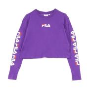 Fila Lila Cropped T-shirt för kvinnor Purple, Dam