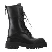 Premiata Modernt kalvskinn booties med silikondetaljer Black, Dam