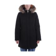 YES ZEE Dam Parka Jacka med Dold Dragkedja Black, Dam