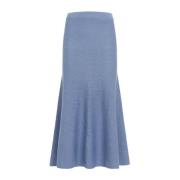 Gabriela Hearst Blå Cashmere Kjol Aw24 Blue, Dam