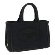 Prada Vintage Pre-owned Canvas handvskor Black, Dam