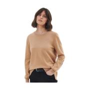 Barbour Sweatshirt i ullblandning med tartandetaljer Beige, Dam