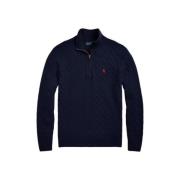 Polo Ralph Lauren Vriden ull och kashmir halv dragkedja tröja Blue, He...