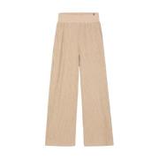 Colmar Beige Stickade Byxor Trendy Sporty Palazzo Beige, Dam