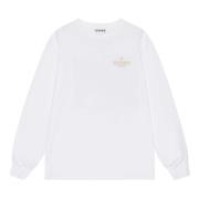 Ganni Långärmad Palm T-shirt White, Dam