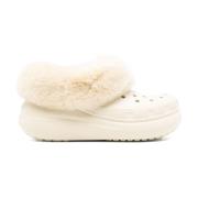 Crocs Vita sandaler med fuskpälskant White, Herr