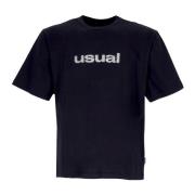 Usual Svart 3D Tee Crew Neck T-Shirt Black, Herr