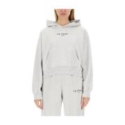 Sporty & Rich Kort Bomullsweatshirt Gray, Dam