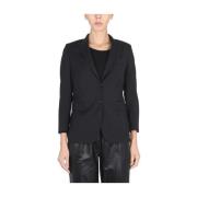 Saulina Klassisk Blazer med Spetsiga Revers Black, Dam