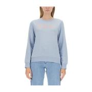 A.p.c. Klassisk 'Live' Sweatshirt Blue, Dam