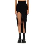 Rick Owens Elastisk midja Theresa kjol Black, Dam