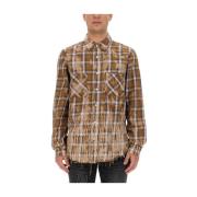 Amiri Flanellskjorta Regular Fit 100% Bomull Brown, Herr