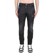 Dsquared2 Stiliga Denim Jeans med Stängning Black, Herr