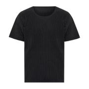 Issey Miyake Veckad T-shirt Black, Herr