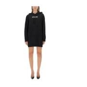 Moschino Oversized Bomull Sweatshirt Klänning Black, Dam