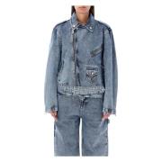 Moschino Kristall Fred Denim Jacka Blue, Dam