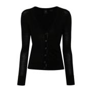 PINKO Lana Cardigan Sweaters Black, Dam