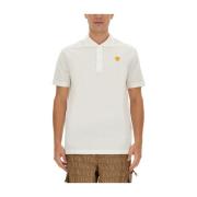 Versace Logo Polo Shirt Regular Fit Cotton White, Herr