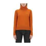 Vivienne Westwood Slim Fit Ull Turtleneck Giulia Orange, Dam