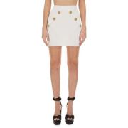 Balmain Stickad Kjol Tillverkad i Frankrike White, Dam