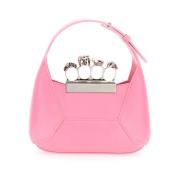 Alexander McQueen Mini Juvelerad Hobo-väska med Avtagbar Kedja Pink, D...