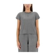 Alexander Wang T-shirt med logotryck Gray, Dam