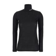 Jil Sander Svart Ull Jersey Hög Hals Tröja Black, Dam