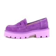 Cesare Gaspari Slip-on Mocka Loafers - Violet Purple, Dam