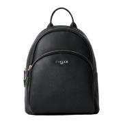 Gaëlle Paris Svart Saffiano Logo Ryggsäck Black, Dam