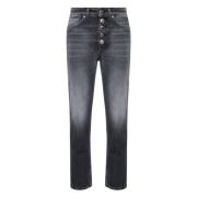 Dondup Svarta Loose Fit Ankeljeans Black, Dam