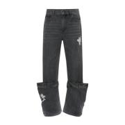 JW Anderson Kolgrå Distressed Bucket Jeans Gray, Dam