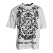 Dolce & Gabbana Vit Lion Logo Crewneck T-shirt Multicolor, Herr