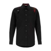 Alexander McQueen Svart Poplin Skjorta Black, Herr