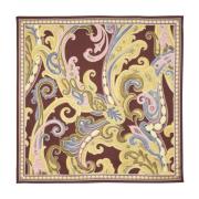 Etro Burgundy Paisley Print Sidenscarf Multicolor, Dam