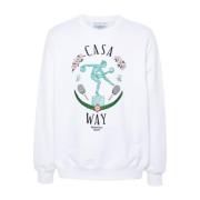 Casablanca Marmorskulptur Broderad Sweatshirt White, Herr