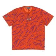 Octopus Sci-fi Orange Tee med Octopus Print Orange, Herr