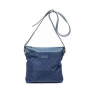 Gucci Vintage Pre-owned Canvas axelremsvskor Blue, Dam