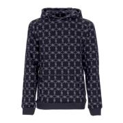 Dolly Noire Monogram Svart Hoodie med Känguruficka Black, Herr